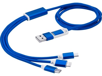 OA2102096025 Универсальный зарядный кабель 3-в-1 с двойным входом, синий