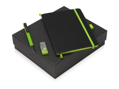 OA2003023810 Подарочный набор Q-edge с флешкой, ручкой-подставкой и блокнотом А5, зеленый