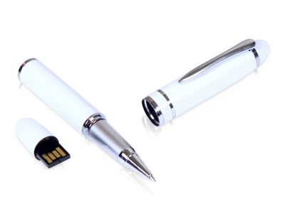 OA2102093588 USB-флешка на 8 Гб в виде ручки с мини чипом, белый