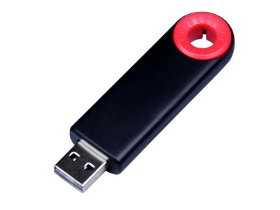 OA2102093285 USB-флешка промо на 128 Гб прямоугольной формы, выдвижной механизм, красный