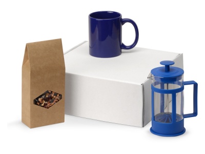 OA2102094495 Подарочный набор с чаем, кружкой и френч-прессом Чаепитие, синий
