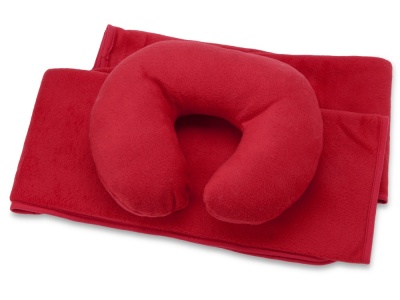 OA2P-RED13 Набор для путешествий с комфортом: плед и подушка под голову, в чехле