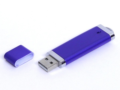 OA2102093093 USB-флешка промо на 128 Гб прямоугольной классической формы, синий
