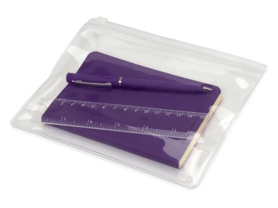 OA2102091141 Набор канцелярский Softy: блокнот, линейка, ручка, пенал, фиолетовый