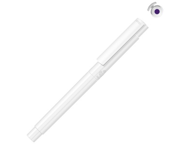 OA2102095888 Uma. Капиллярная ручка в корпусе из переработанного материала rPET RECYCLED PET PEN PRO FL, белый с фиолетовыми чернилами