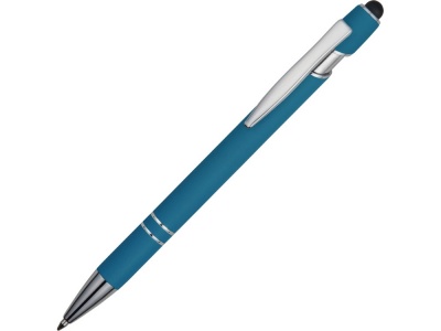 OA210209399 Ручка металлическая soft-touch шариковая со стилусом Sway, синий/серебристый