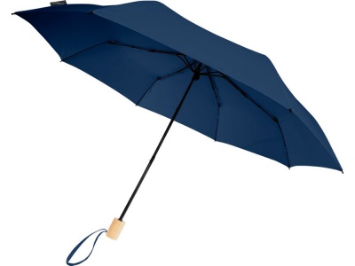 OA2102096339 Avenue. Birgit, складной ветроустойчивой зонт диаметром 21 дюйм из переработанного ПЭТ, темно-синий