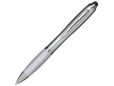 OA200302457 Ручка-стилус шариковая Nash, серебристый/белый