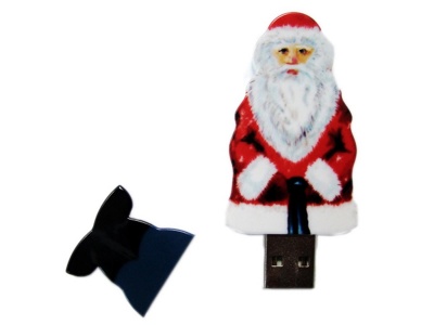 OA210210084 USB-флешка на 4 Гб Дед Мороз Santa под нанесение, белый