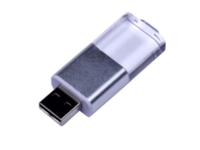 OA2102093414 USB-флешка промо на 16 Гб прямоугольной формы, выдвижной механизм, белый