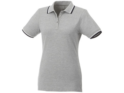 OA2003026325 Elevate. Женская футболка поло Fairfield с коротким рукавом с проклейкой, серый меланж/темно-синий/белый