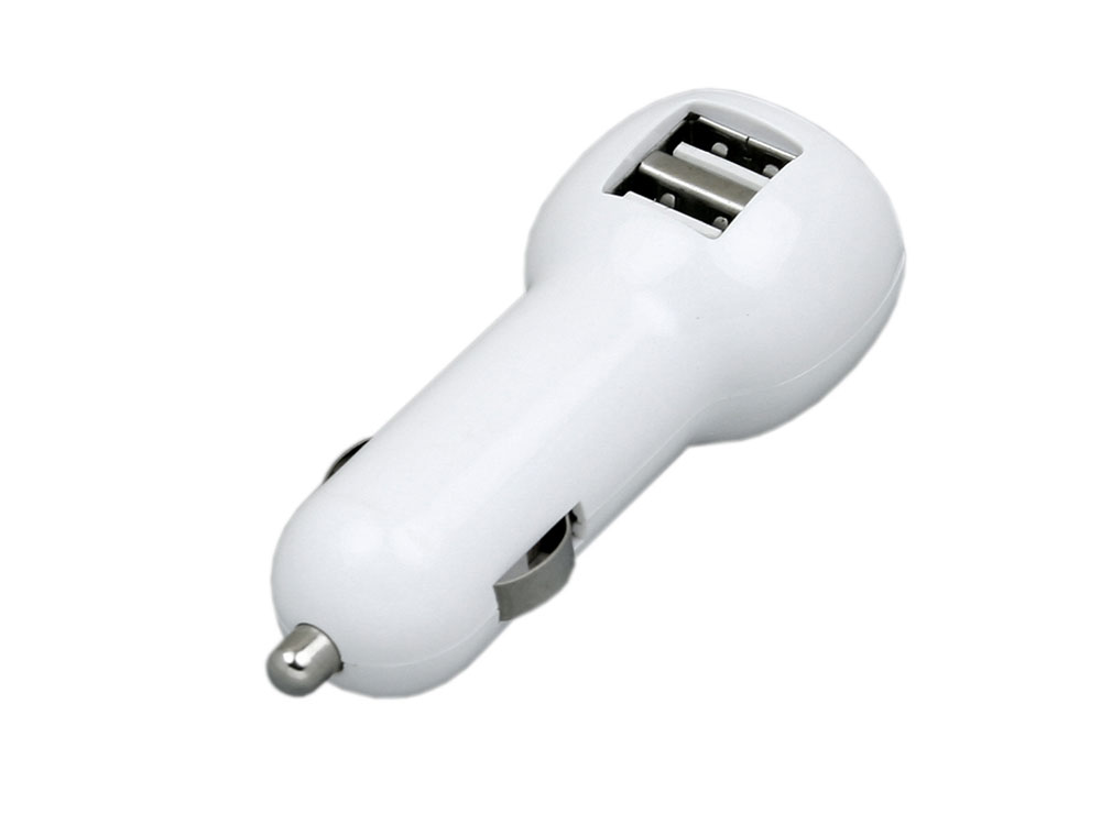 OA2408287276 Автомобильная зарядка CC-01, 2 USB порта, белый цвет.