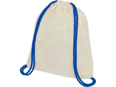OA2102094891 Рюкзак со шнурком Oregon, имеет цветные веревки, изготовлен из хлопка 100 г/м&sup2;, бежевый/синий