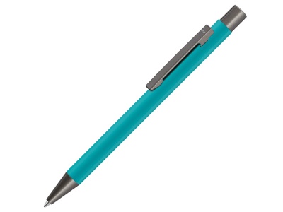 OA2003021463 Uma. Ручка шариковая UMA STRAIGHT GUM soft-touch, с зеркальной гравировкой, морская волна