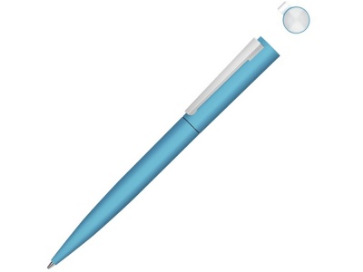 OA2102094083 Uma. Металлическая шариковая ручка soft touch Brush gum, голубой