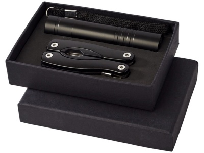 OA1701223145 Подарочный набор Scout с многофункциональным ножом и фонариком, черный