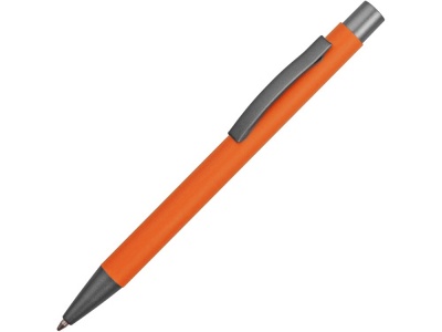 OA2003022578 Ручка металлическая soft touch шариковая Tender с зеркальным слоем, оранжевый/серый