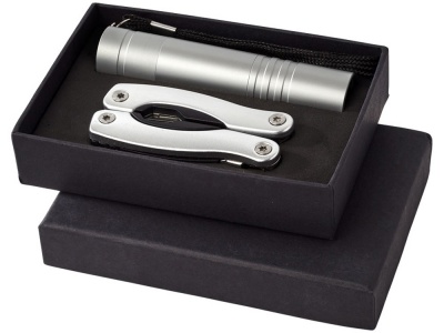 OA1701223148 Подарочный набор Scout с многофункциональным ножом и фонариком, серебристый