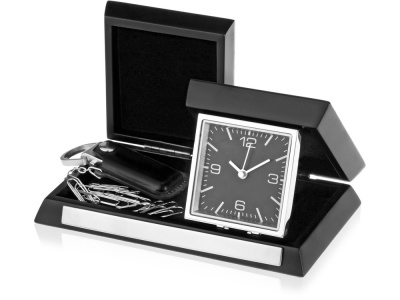 OA2003029135 Часы настольные Линкольн, черный/серебристый (Р)