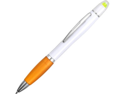 OA15093111 Ручка шариковая с восковым маркером белая/оранжевая