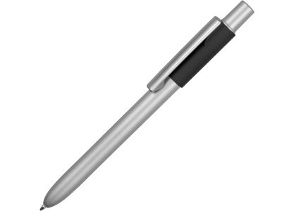 OA2003022362 Ручка металлическая шариковая Bobble с силиконовой вставкой, серый/черный