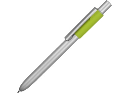 OA2003022364 Ручка металлическая шариковая Bobble с силиконовой вставкой, серый/зеленое яблоко