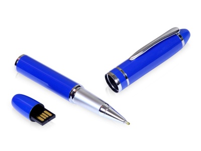 OA2102093612 USB-флешка на 64 ГБ в виде ручки с мини чипом, синий