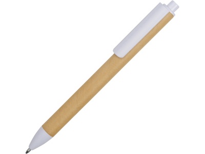 OA2003021577 Ручка картонная пластиковая шариковая Эко 2.0, бежевый/белый