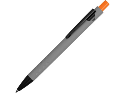 OA2003022307 Ручка металлическая soft-touch шариковая Snap, серый/черный/оранжевый