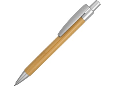 OA75B-BRN5C Ручка шариковая Borneo из бамбука, серебряный, черные чернила