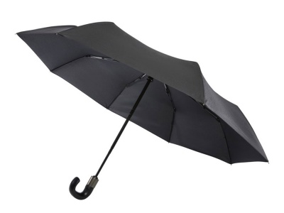 OA2102096393 Luxe. Montebello 21-дюймовый складной зонт с автоматическим открытием/закрытием и изогнутой ручкой, черный