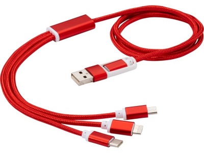 OA2102096024 Универсальный зарядный кабель 3-в-1 с двойным входом, красный