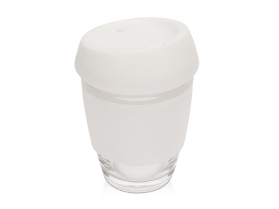 OA2102091368 Waterline. Стеклянный стакан Monday с силиконовой крышкой и манжетой, 350мл, белый