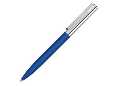 OA2102095834 Uma. Ручка металлическая шариковая Bright GUM soft-touch с зеркальной гравировкой, средне-синий