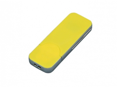 OA2102093153 USB-флешка на 128 Гб в стиле I-phone, прямоугольнй формы, желтый
