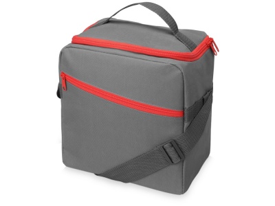 OA2003024147 US Basic. Изотермическая сумка-холодильник Classic c контрастной молнией, серый/красный