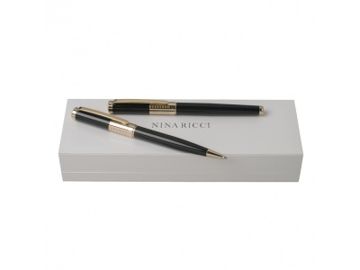 OA200302701 Nina Ricci. Подарочный набор Eclat: ручка шариковая, ручка роллер. Nina Ricci, черный/золотистый