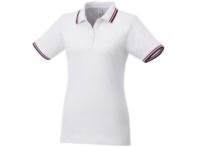 OA2003026307 Elevate. Женская футболка поло Fairfield с коротким рукавом с проклейкой, белый/темно-синий/красный
