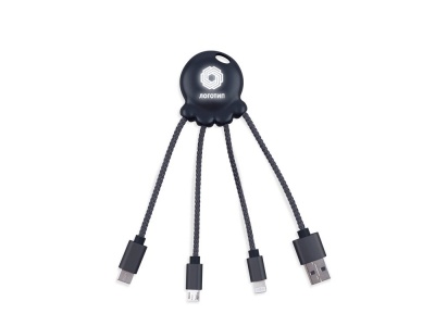 OA2102092083 Xoopar. Зарядный кабель Octopus Light с подсветкой логотипа, черный