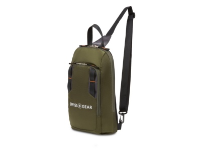 OA210208440 SWISSGEAR. Рюкзак SWISSGEAR с одним плечевым ремнем, зеленый/оранжевый, полиэстер рип-стоп, 18 x 5 x 33 см, 4 л
