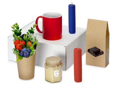 OA2102096699 Подарочный набор Ягодный сад с чаем, свечами, кружкой, крем-медом, мылом