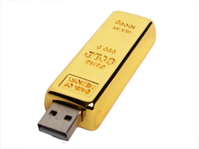 OA2102093555 USB-флешка на 128 Гб в виде слитка золота, золотой