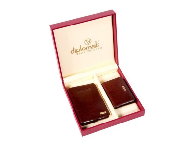 OA1830321751 Diplomat. Набор Diplomat: обложка для паспорта, визитница, коричневый