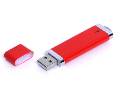 OA2102093095 USB-флешка промо на 128 Гб прямоугольной классической формы, красный