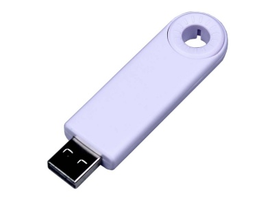 OA2102093331 USB-флешка промо на 128 Гб прямоугольной формы, выдвижной механизм, белый