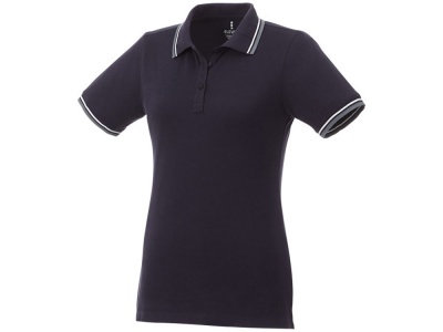 OA2003026319 Elevate. Женская футболка поло Fairfield с коротким рукавом с проклейкой, темно-синий/серый меланж/белый