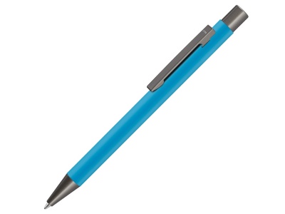 OA2003021460 Uma. Ручка шариковая UMA STRAIGHT GUM soft-touch, с зеркальной гравировкой, голубой