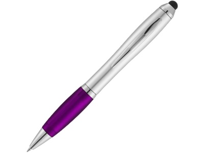 OA15094334 Ручка-стилус шариковая Nash, серебристый/пурпурный