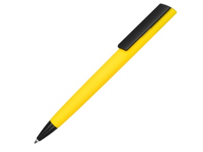 OA2003021985 Ручка пластиковая soft-touch шариковая Taper, желтый/черный