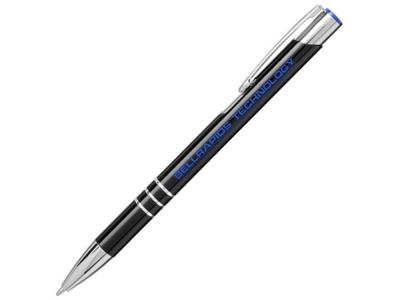 OA2003027731 Ручка металлическая шариковая Moneta с цветной кнопкой, черный/синий